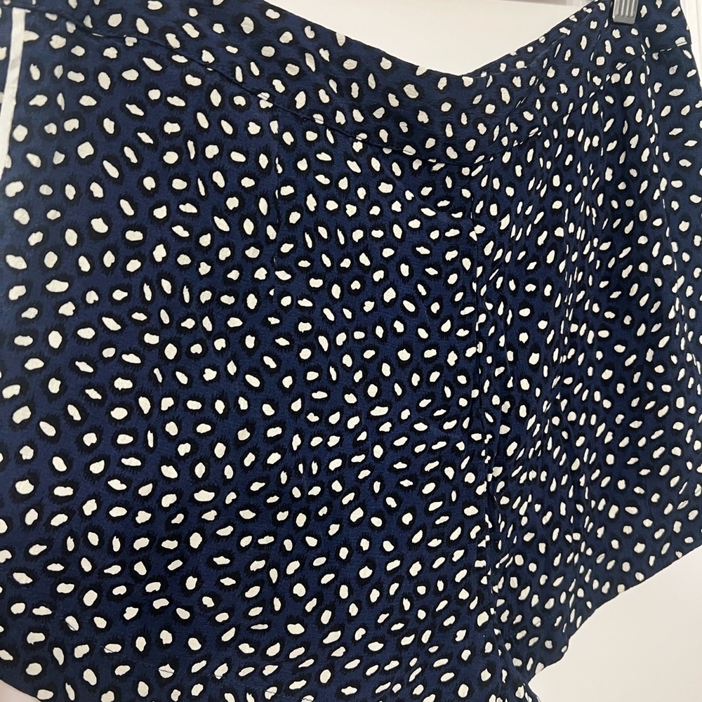 Topshop Navy and White Patterned High Waist Shorts - Picture 7 of 12